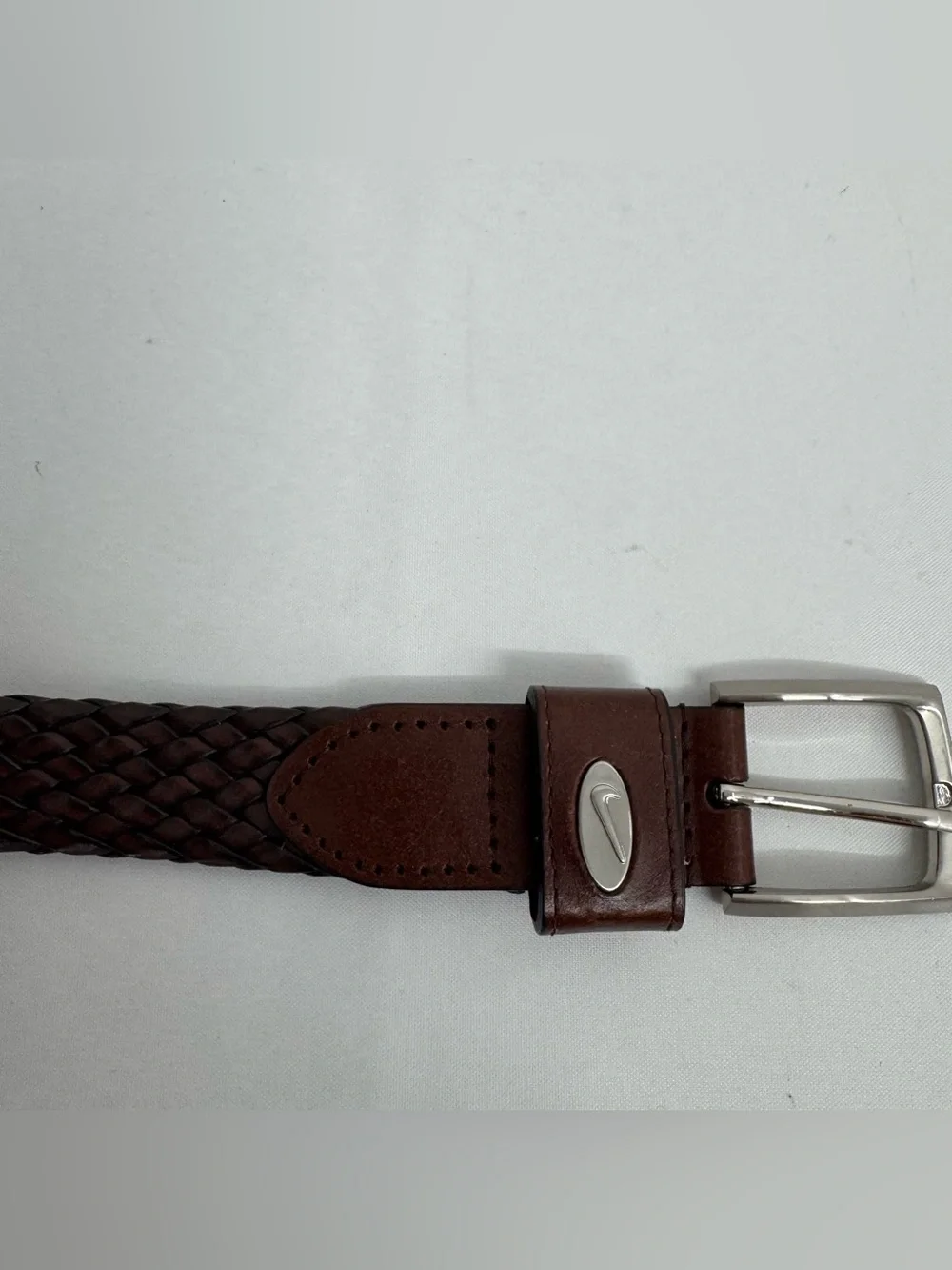 Nike Braided Belt Mens 42 Brown  Woven Braided Leather 11079-02